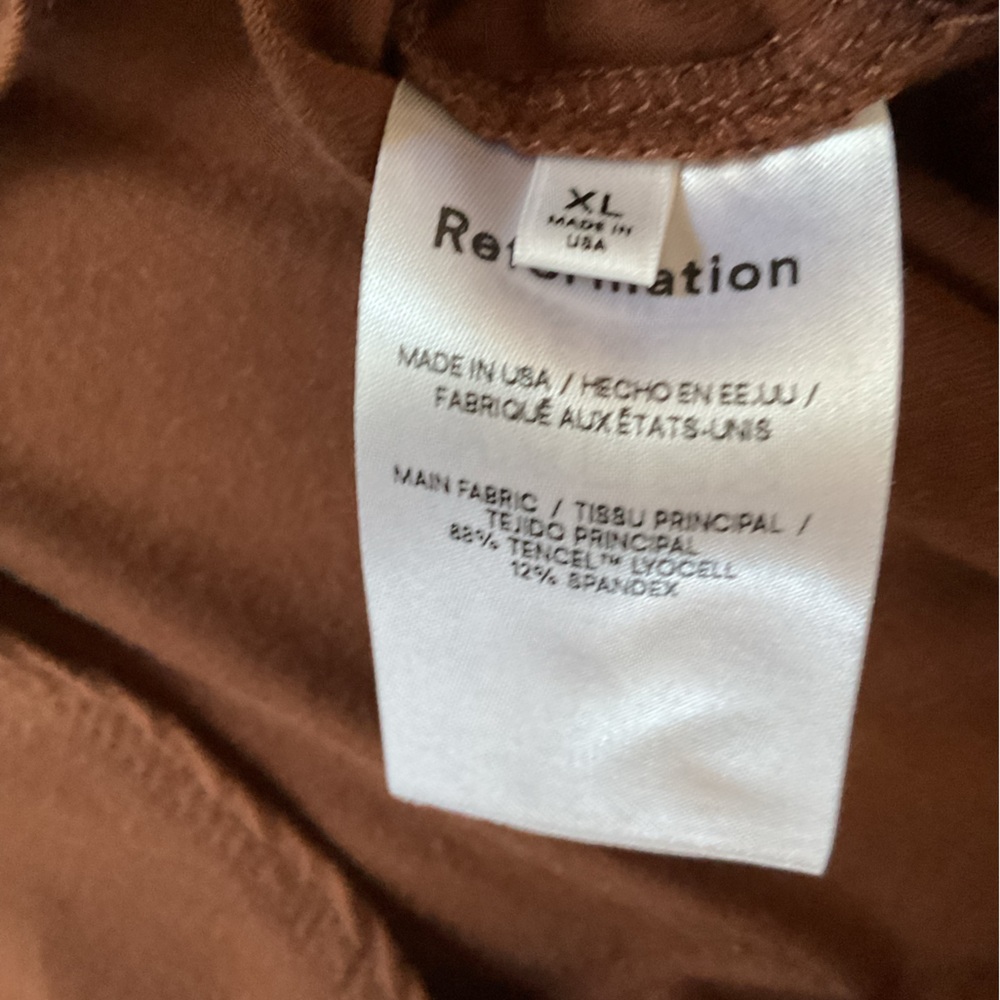 REFORMATION Brown Chestnut Kaila Wrap Skirt Tank Knit Bodycon Dress size XL - Picture 6 of 7